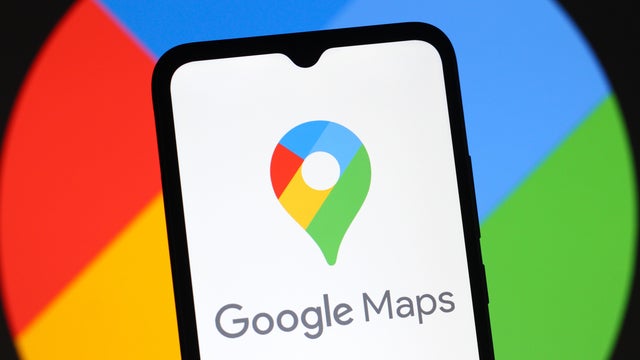In this photo illustration, the Google Maps logo is seen 