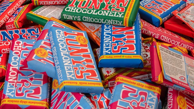 Close Up Of Tony's Chocolonely The Chocolates 
