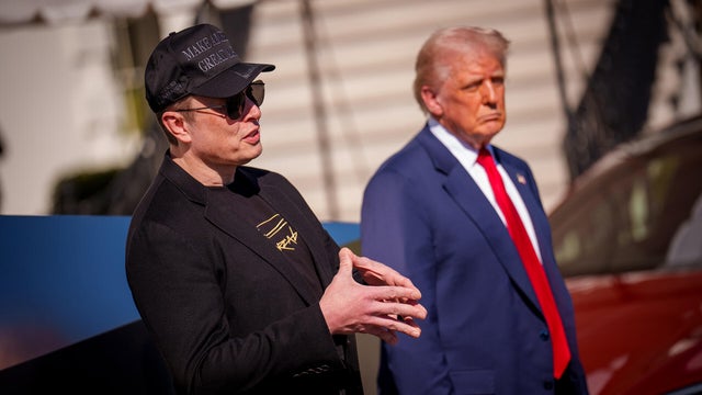 President Trump Speaks Alongside Tesla Vehicles At The White House 