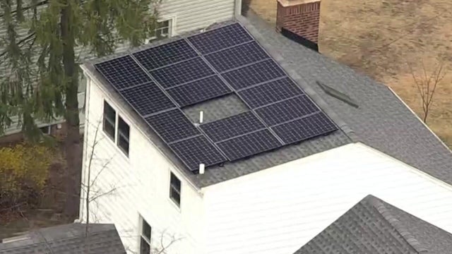 Solar panels on the roof of a home 